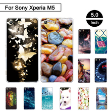 Pintado caso para sony xperia m5 e5603 e5606 e5653 voltar telefone capa para sony xperia m5 tpu macio casos conchas para sony xperia m 5 2024 - compre barato