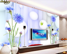 Beibehang papel de parede personalizado, papel de parede com foto 3d de dente de leão, decoração para fundo de tv 2024 - compre barato