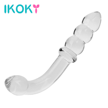 Ikoky anal dildo grânulo de vidro cristal butt plug estimulação vagina anal plug brinquedos sexuais para mulher produtos sexuais masturbação feminina 2024 - compre barato