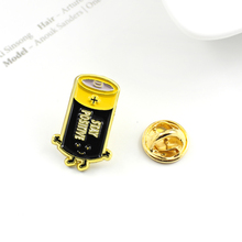 Enamel STAY POSITIVE Battery Brooch Lovely Yellow Black Cartoon Battery Brooch Enamel Pins Lapel Backpack Badge Jewelry 2024 - buy cheap
