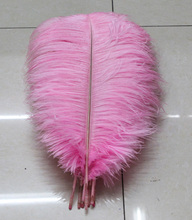 Atacado Qualidade 10 pcs perfeito Clemência Masculino rosa natural pena de avestruz 12-14 polegada/30-35 cm decorativa diy 2024 - compre barato