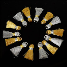Mini borla pequeña para fabricación de joyas, 20x5mm, 20 Uds., dorado/plateado, abalorios para collar, pulsera, decoración de ropa de boda 2024 - compra barato