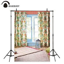 Allenjoy photography backdrops Spring rural bedroom window curtain wooden floor background for photo studio photocall photobooth 2024 - buy cheap