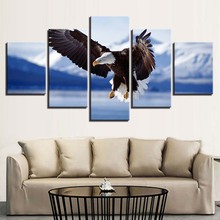 Canvas HD Prints Painting Living Room Decor Framework 5 Pieces Bald Eagle Snow Mountains Pictures Modular Animal Poster Wall Art 2024 - buy cheap