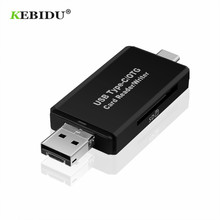 KEBIDU-lector de tarjetas OTG 3 en 1, alta velocidad, tipo C, micro USB, USB 2,0, Universal, OTG, TF/SD, para cabezales de extensión de ordenador Android 2024 - compra barato