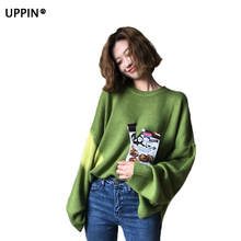 Suéter de cuello redondo para mujer, suéter suelto de color sólido, camisa de manga larga con cuello redondo, UPPIN, otoño 2024 - compra barato