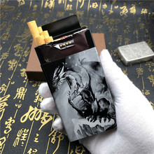 Personalized Customization Western Dragon Cigarette Case Laser Engraved Cigarette Boxes Men Pocket Smoking Automatic Box DIY 2024 - buy cheap