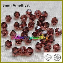 Free Shipping! 720pcs/Lot,  AAA Chinese Top Quality 3mm Amethyst Crystal Bicone Beads 2024 - buy cheap
