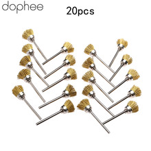 dophee 20PCS Buffing Polishing Tools 3mm Brass Wire Cup Brush For Polishing Buffing Grinding Dremel Rotary Tool Accessories 2024 - buy cheap