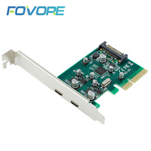 2 ports USB 3.1 Type-C PCI Express expansion Card Add On Card pci-e 4x to USB-C type c USB3.1 Adapter Super Speed 10Gbps 2024 - buy cheap