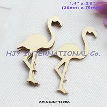 (14pcs/lot) 70mm Natural Blank Wooden Flamingos Rustic Wood Ornaments Laser Cut 2.8"-CT1399A 2024 - buy cheap