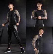 3D Print Men Sets Compression Shirts Leggings Base Layer Leisure fitness Brand MMA Long Sleeve T Shirt Tight Tops tracksuit 2024 - buy cheap