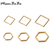 20PCS/lot New Design Stainless Steel Square Geometric Charms For Jewelry DIY Making Geometric Pendant Necklaces Accessories 2024 - buy cheap