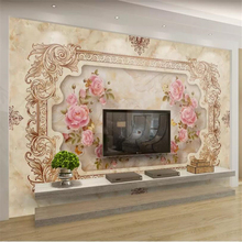 Wellyu-papel de parede personalizado 3d de tamanho grande com pedra europeia, clássico, relevo para o quarto, fundo de parede 3d 2024 - compre barato