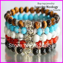 Newest! Fashion Buddha faith Bracelet, Turquose, Black Onyx, Red Stone, Tiger Eye gem stone Jewelry bracelet wholesale 2024 - buy cheap