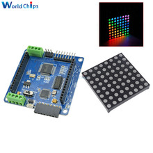 Placa de driver de módulo de led rgb, 8x8 8*8, + cores arco-íris v2.0 mini dot matrix rgb led driver escudo para arduino avr 2024 - compre barato