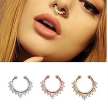 Ahmed New Arrival Alloy Hoop Nose Ring Nose Piercing Fake Piercing Septum Clicker Numbers Hanger for Women Jewelry 2024 - buy cheap