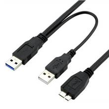 Кабель USB 3,0 для мобильного жесткого диска AM Male to Micro B Male Port Double Head Y Type до 5 Гбит/с кабель для передачи данных источник питания 2024 - купить недорого