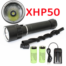 Ultra Bright 2500LM  XHP50 Diving LED Flashlight Torch Waterproof Stepless Dimming underwater lamp + 26650 battery +charger 2024 - buy cheap