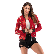 Spring Auttumn Women jacket Outerwear Loose Print Big Size Female Coat flower print zipper baseball uniform cardigan jacketsD872 2024 - buy cheap