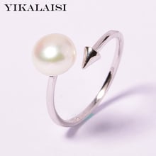 YIKALAISI-Anillo de Plata de Ley 925 con perlas de agua dulce, joyería 100%, 7-8mm, 2018 2024 - compra barato