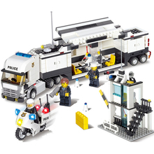 Полицейская модель грузового автомобиля, набор строительных блоков, совместимые с городом, DIY Строительные кирпичи, развивающие игрушки для детей 2024 - купить недорого