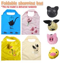 Cartoon Foldable Cat Dog Pig Pattern Shopping Bag Portable Storage Polyester Environmentally Friendly  Grocery Storage Bag 2024 - buy cheap