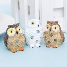 Cute Owls Animal Resin Miniatures Figurine Craft Bonsai Garden Ornament Decor 2024 - buy cheap