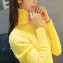 Women Sweaters And Pullovers 2018 Autumn Winter Korean Lady Turtleneck Long Sleeve Knitted Solid Slim Elastic Short Sweater S-L 2024 - buy cheap