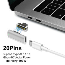 Cable de carga USB C PD magnético de 20 pines, carga rápida de 100W, 10 gbps, vídeo 4K @ 60Hz para Pro/Air y cualquier dispositivo USB C 2024 - compra barato