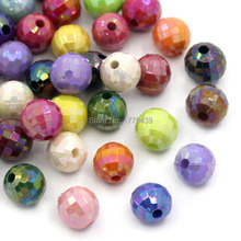 Factory pric 500g/bag Mixed AB Color earth Faceted Round Acrylic Spacer Beads 8 10 12 14 16 18 20 22mm  Free Shipping 2024 - buy cheap
