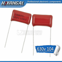 Capacitor de filme de polipropileno hjxrhgalão, 10 peças, passo 15mm, 0.1uf 100nf, 630v, 104 cbb, capacitor 2024 - compre barato