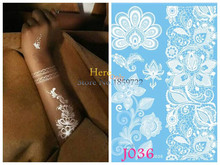 1pc Non-Toxic Waterproof White Flower Henna Lace Tattoo For Women Wedding Makeup Arm Hand Painting Temporary Tattoo Sticker HJ36 2024 - buy cheap