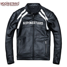 MAPLESTEED Protectors Installable Motorcycle Jacket Men 100% Cow Leather Thick Moto Club Jacket Men's Biker Coat Winter 4XL M015 2024 - buy cheap
