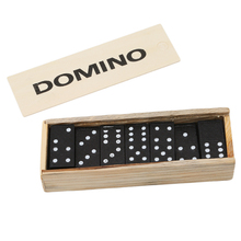 Juego de mesa divertida con caja de madera para niños, juego de dominó estándar con caja de madera, 28 piezas 2024 - compra barato