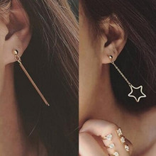 Hot Sale European Punk Geometry Hollow Triangle Star Asymmetric Vertical Tassel Earrings For Woman Jewelry Brincos 2024 - buy cheap