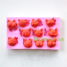 Mom & Pea-molde de silicona en forma de zorro para decoración de tartas, Fondant, pastel 3D, molde de silicona de grado alimenticio, envío gratis, 0554 2024 - compra barato