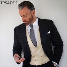 2020 Latest Designs Black Men Suits Slim Fit 3 Pieces Tuxedo mens Suits Groom Prom Blazer terno Masculino costume homme mariage 2024 - buy cheap