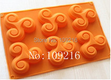 wholesale!!! 1pcs Spiral Flowers (xj301) Food Grade Silicone Cake/Chocolate/Pudding/Jelly/Ice DIY mold 2024 - buy cheap