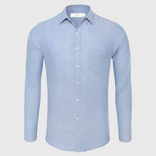 Casual Shirt Men Cotton Linen Dot Button Down Shirt Male Slim Fit Long Sleeve Business 2024 - buy cheap