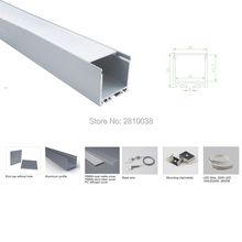 300 x Conjuntos de 2 m/Lote tipo Quadrado de alumínio levou perfis de extrusão e de boa qualidade led strip perfil de alumínio para luzes de parede 2024 - compre barato