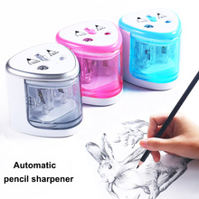 Electric Pencil Sharpener Automatic 2 Double Holes Pencil Sharpener Cutter School Office Stationery Supplies Battery Operated 2024 - buy cheap