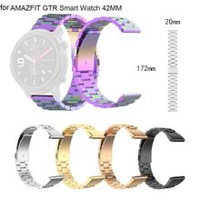 Amazfit gtr pulseira de aço inoxidável, para relógio inteligente 42mm, para substituição, acessório vestível #724 2024 - compre barato