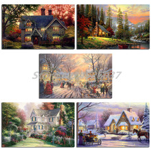 Thomas kinkade memória do natal pintura de parede arte pôsteres lona e impressões imagem para a sala de estar arte decoração de casa 2024 - compre barato