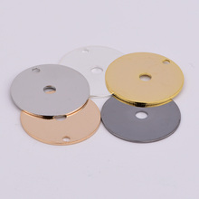 Pingente disco de junta 25mm 5 peças, cobre meio buraco bolacha acessórios de colar para pulseira orecchini fabricação de jóias 2024 - compre barato