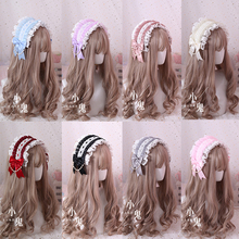 Multicolor hand made Lolita Headband gorgeous lace hairband soft sister hair accessories lolita angel handle kc Hair Bands 2024 - buy cheap