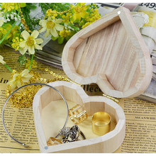 Caja de almacenamiento en forma de corazón, organizador de madera para joyería, regalo de boda, maquillaje, pendientes, anillo, escritorio 2024 - compra barato