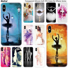 Модный силиконовый чехол для балерины Apple iPhone 11 Pro XS MAX XR X 7 8 Plus 6 6s Plus 5 5C 5S SE 2024 - купить недорого