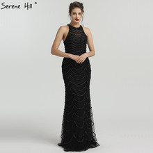 Grey  and Black  Sleeveless Diamond Mermaid New Evening Dresses Luxury Sexy Fashion Elegant Evening Gowns 2021 Real Photo LA6554 2024 - buy cheap