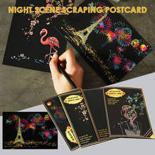 Scratch Painting Nightscape Scratch Painting Black Coated Art Paper Draw Children Education Toys Describe Gift Interesting Toy 2024 - buy cheap